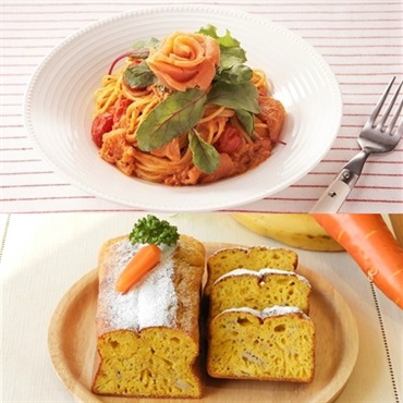 KAGOMEコラボレッスン　母の日に♪サーモンのお花トマトパスタ